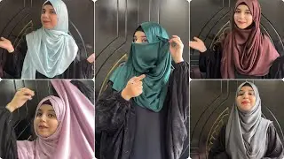 5 hijab tutorials with muna satin hijabs by iqra || quick hijab tutorials