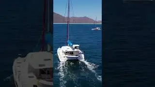Catamarans arriving to Bahia Salinas on Isla Carmen for our Baja Rally 2022