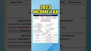 Income tax recruitment 2023 || 