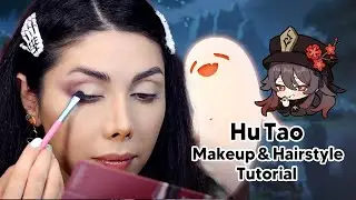 Genshin impact Hu tao- makeup & hairstyle Tutorial   Genshin cosplay Tutorial