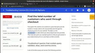 Qwiklabs # Troubleshooting Common SQL Errors with BigQuery