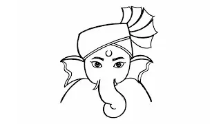 How to draw Very easy Lord Ganesha drawing/simple ganapati pencil sketch step by step 