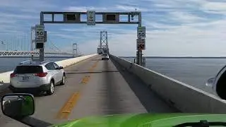 Driving a semi over the Chesapeake Bay Bridge.