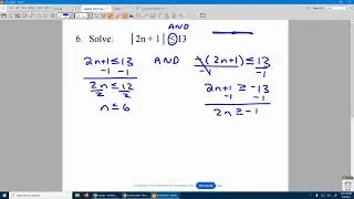 Algebra 2 RQ Ch.1-2 #6