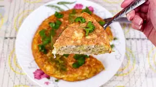 Delicious omelet-pie in a pan! It is prepared from 4 ingredients, and the taste is amazing!