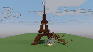 Minecraft Eiffel Tower Explosion Animation