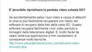 Scheda SD di recupero della foto