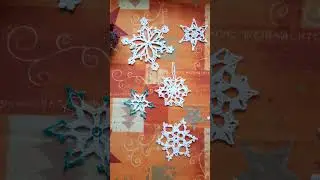 снежинки, вязанные крючком  новогодние подарки. #shorts