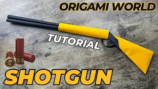 SHOTGUN ORIGAMI WORLD TUTORIAL | HOW TO MAKE PAPER SHOTGUN ORIGAMI CRAFT - REALISTIC PAPER SHOTGUN