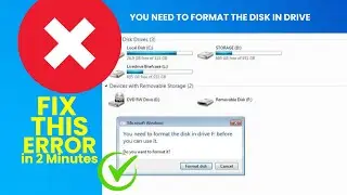 Easiest Way to Solve You have to Format the disk in Drive before you can use it in 2 Minutes