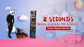 2 Seconds Quickly-assembled POS Cardboard Totem Display Standee
