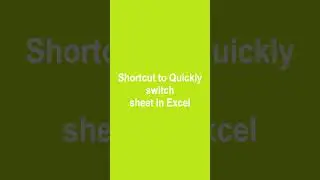 Excel Shortcut: The BEST Way to Switch Sheets in Seconds! [2024] #excel #msexcel #shorts #viralvideo