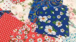 From small shreds, we very quickly create a patchwork block 