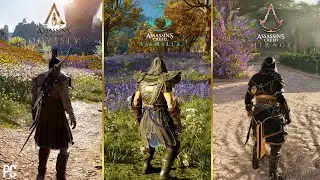 Assassin's Creed Odyssey vs AC Valhalla vs AC Mirage PC Graphics and Details Comparison