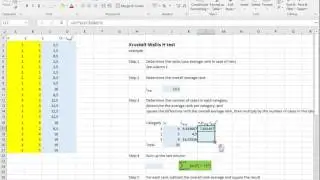 Excel - Kruskal Wallis H test