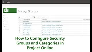How to Setup Project Online Security Groups and Categories