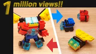 [LEGO Mini Robot Tutorial] Combiner Transformer Mech (similar with Megazord)/ミニレゴ合体変身ロボ/미니 레고 합체로봇