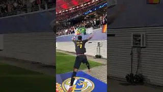 Vinicius Jnr giving his shirt away to a fan 🤩 