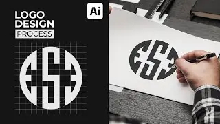 Easy Grid Logo Design Process by Lines From start to Finish,| Adobe Illustrator.