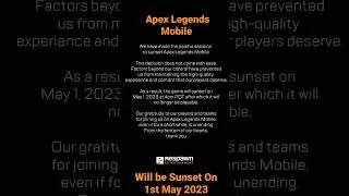 Apex Legends Sunset in 1st May 2023 | Apex Legends Mobile Will Be Not Available After 1st May 2023