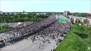 May 31, 2020 - MnDOT traffic camera footage; truck and 35W bridge protest