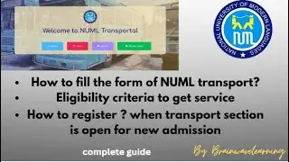 How to apply for the transport of Numl? |New admission| BS, MS, Mphil, Phd |renew the card|