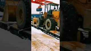 Погрузка и Крепление АМКОДОРА на ЖД ПЛАТФОРМЕ с использованием ТЕХСТИЛЬНЫХ СРЕДСТВ КРЕПЛЕНИЙ.