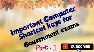 Important Computer Shortcut keys for Government Exams/Shortcut keys in Tamil