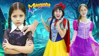 MILENINHA AJUDA WANDINHA ADDAMS - Uma História Engraçada sobre Aprender a Dança da Wandinha