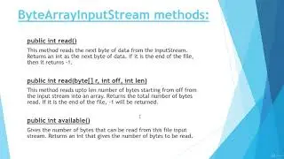 #70  ByteArrayInputStream class