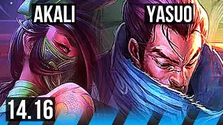 AKALI vs YASUO (MID) | 11/3/7, 600+ games | NA Master | 14.16
