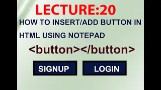 HOW TO CREATE  BUTTON IN HTML USING NOTEPAD| MAKE LOGIN BUTTON IN HTML USING NOTEPAD IN URDU / HINDI
