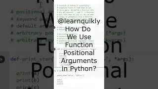 How Do We Use Function Positional Arguments in Python? 