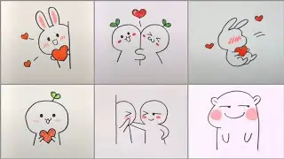 Sticker drawing | How to draw cute stickers
