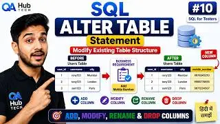 SQL ALTER TABLE Statement Explained in Hindi   Add, Modify, Rename & Drop Columns   SQL for Testers