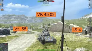WoT Blitz  ||  IS-4  ||  VK 45.03  ||  Vz. 55  ||  #wordoftanksblitz  #wot  #is4  #vk4503  #vz55