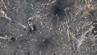 Ukraine soldier pretends to be dead until  a gun is fired drone footage Ukraine