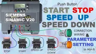 Siemens Sinamics V20 VFD: Push Button Speed Control Wiring & Parameter Settings
