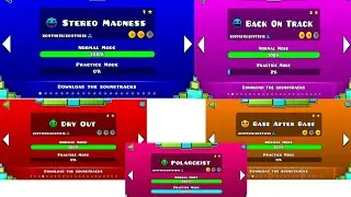 1-5 уровни Geometry Dash на 100%