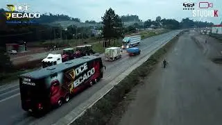 Drone Filmando a Saída ↘️ e a Chegada ↙️ do Ônibus 🚌 | Banda Doce Pecado | Tour - Junho / 2022