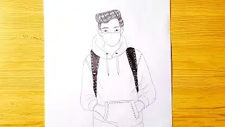 HOW to draw a boy with mask step by step/pencil tutorial / BR drawing book