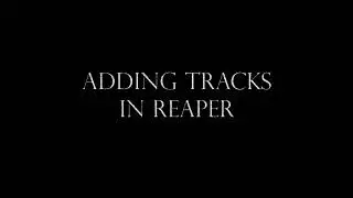 Quick Tutorial - How to add an audio track in Cockos Reaper