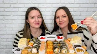 МУКБАНГ РОЛЛЫ ЗАПЕЧЕННЫЕ ГОРЯЧИЕ ТОРТ НАПОЛЕОН ПИРОЖНОЕ MUKBANG ROLLS BAKED HOT CAKE Sushi