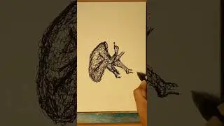 scribble art #shorts #scribbleart #drawing #art #pendrawing #sadart #darkart #gambar