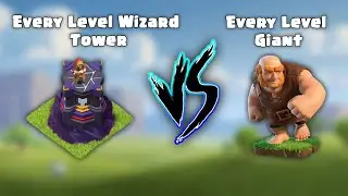 Wizard Tower Level 1-Max Vs Giant Level 1-Max (1vs1) | Clash of Clans #clashofclans #coc #supercell