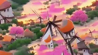 Windmills animation background  | www.bestanimationstudios.com  | #shorts