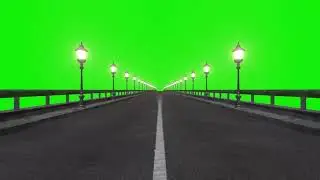 Driving along a road with lights, Highway green screen, Animated Abstract Chroma Key Background Loop