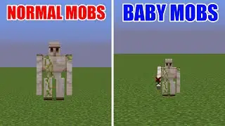 normal mobs vs baby mobs in minecraft