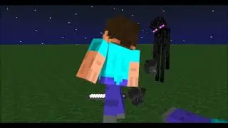 Steve and Enderman battle with the Wither