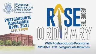 Rise Above the Ordinary at FCCU | Postgraduate Admissions 2021 - Apply Now